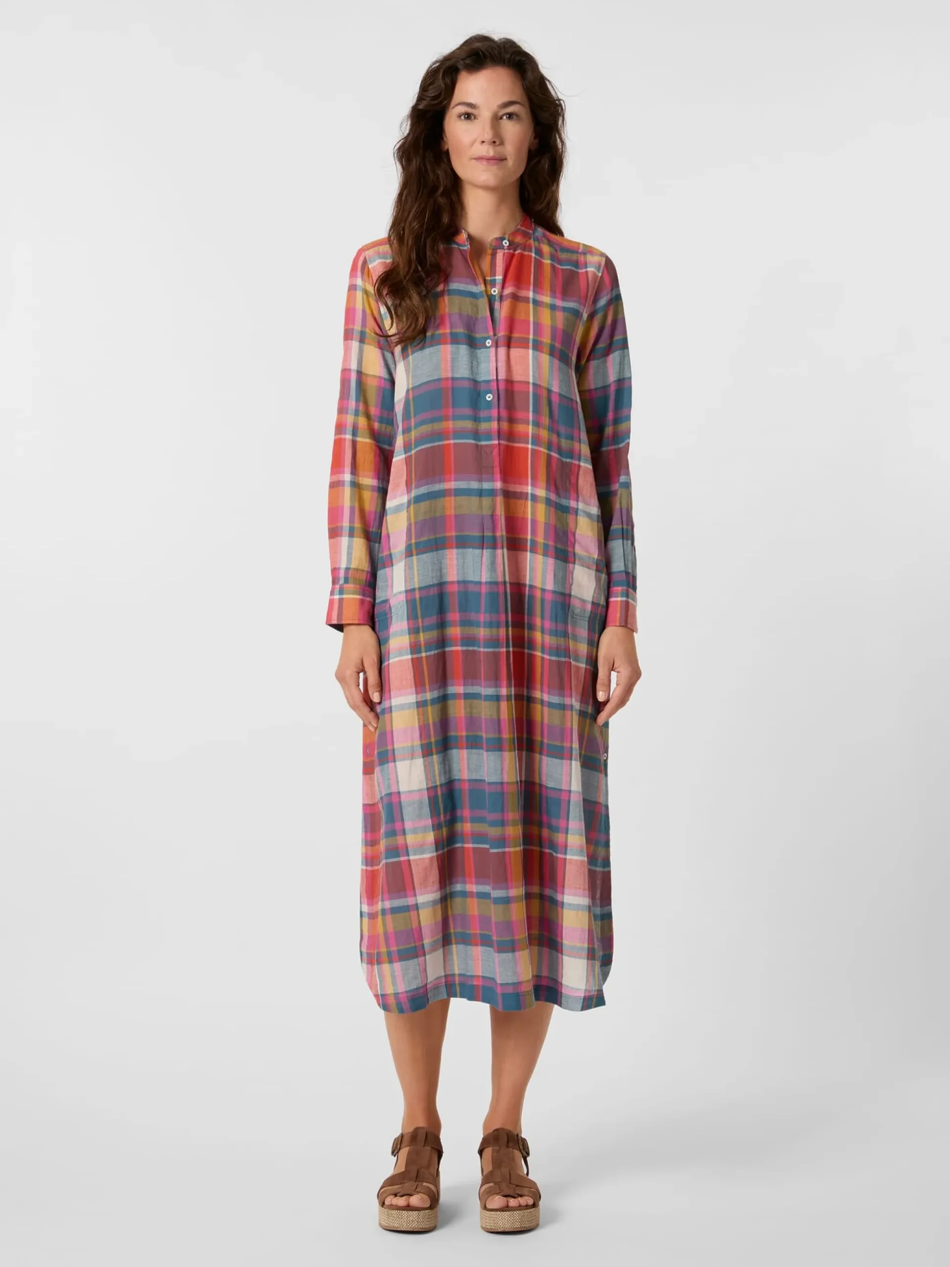 Damenkleid lang kariert