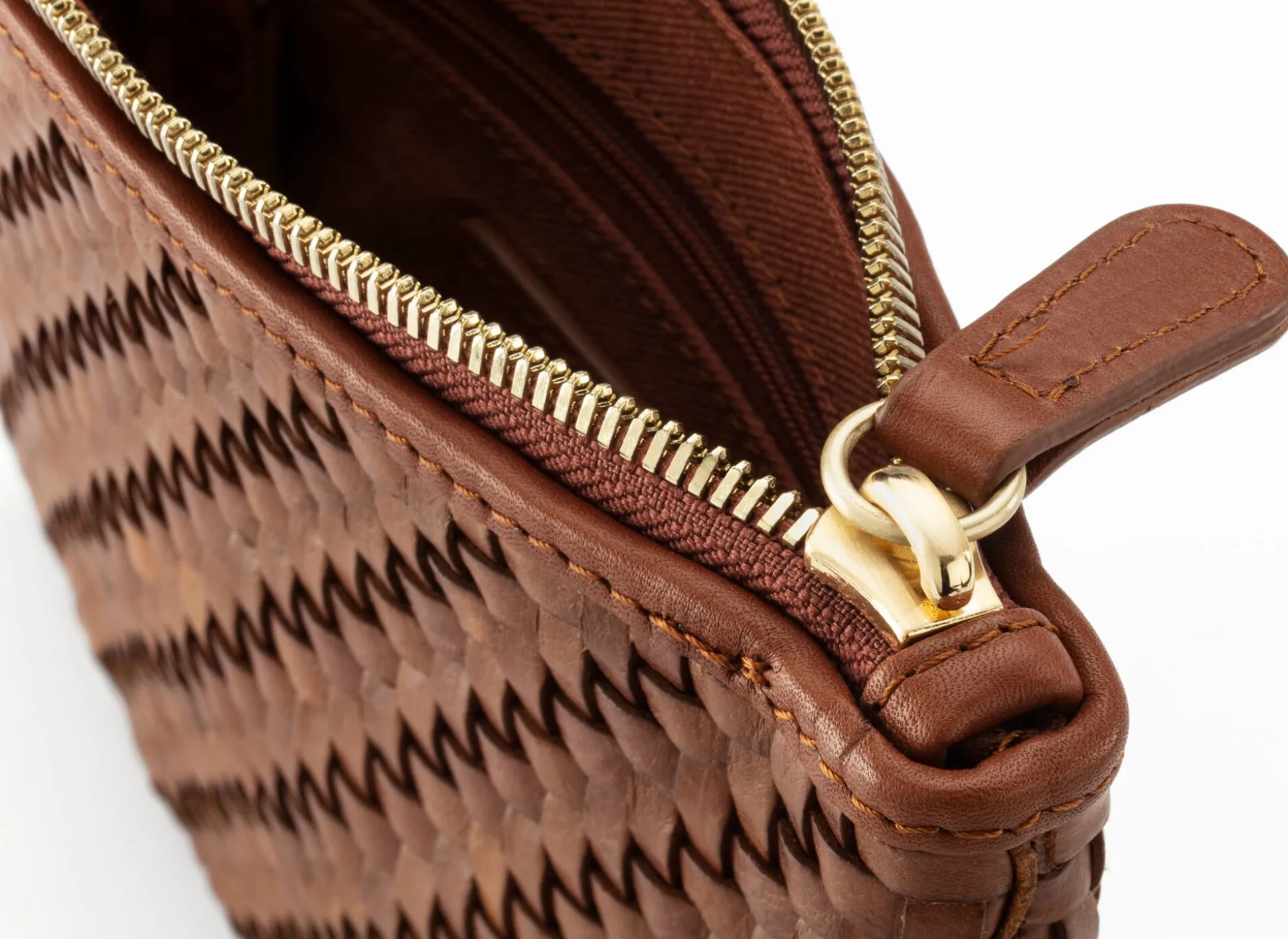 Damen-Lederclutch geflochten