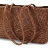 Damen-Ledershopper geflochten, Braun
