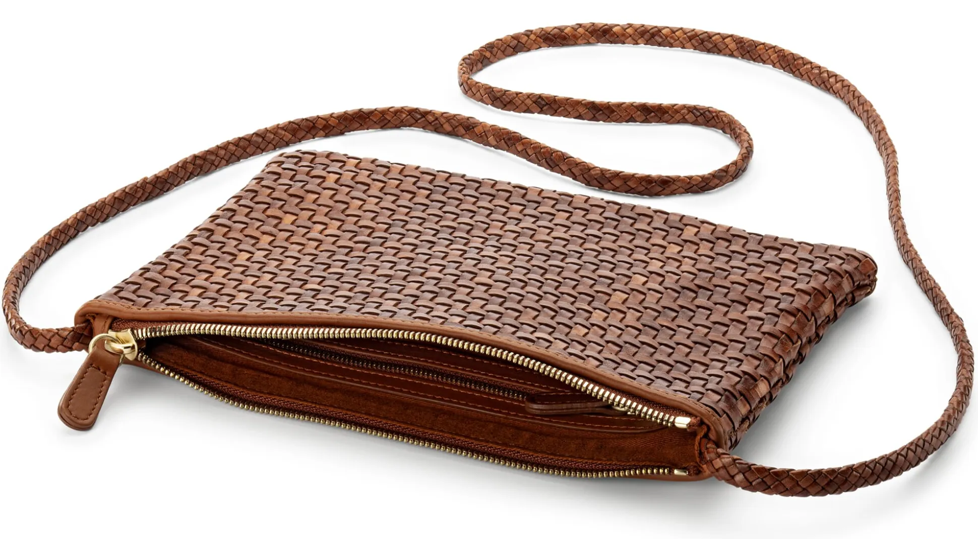 Damen-Ledertasche geflochten