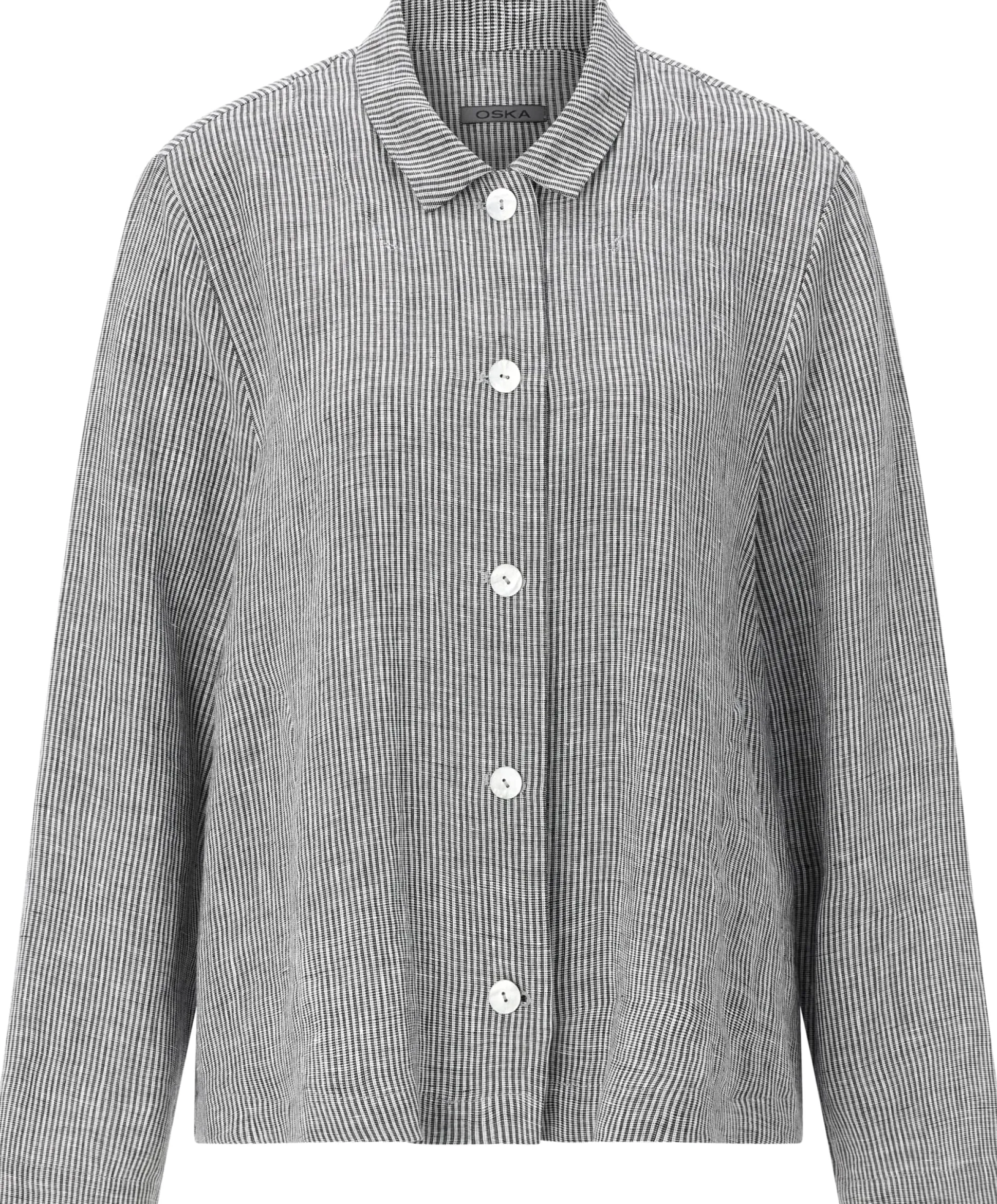 Damen-Leinenjacke gestreift