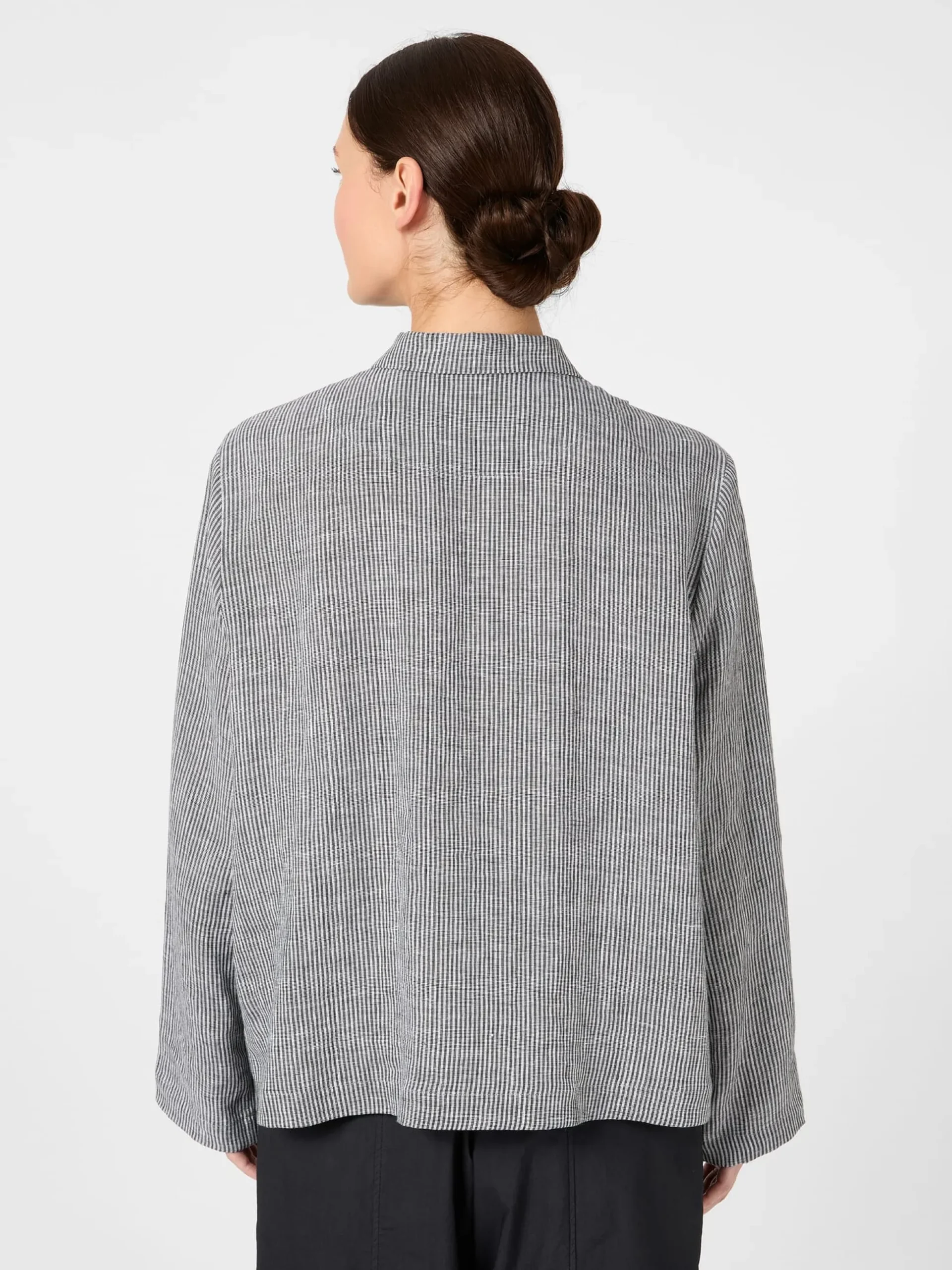 Damen-Leinenjacke gestreift
