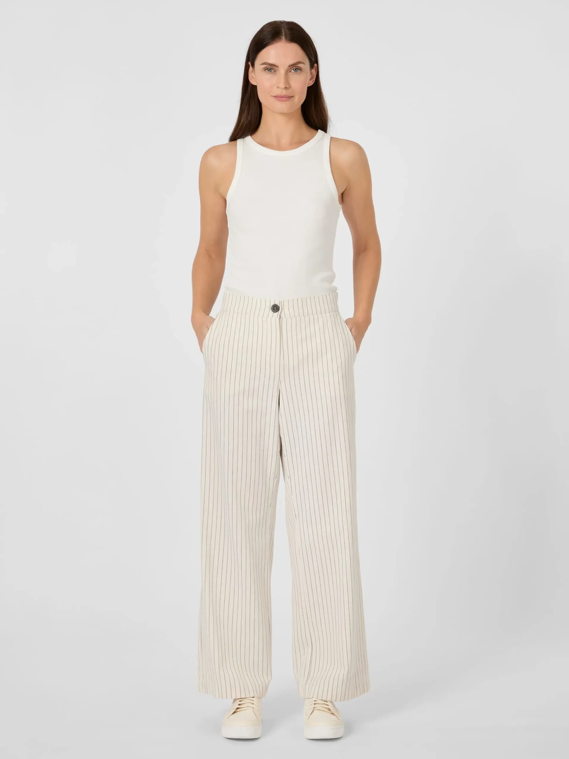 Damen-Marlenehose Nadelstreifen