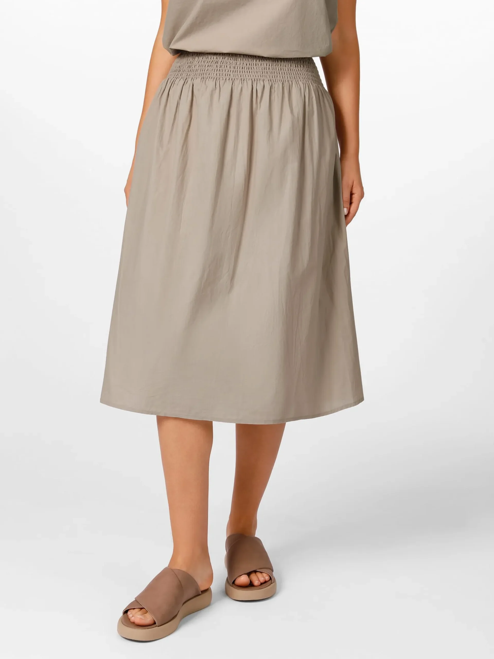 Damen-Midirock breiter Bund, Sand