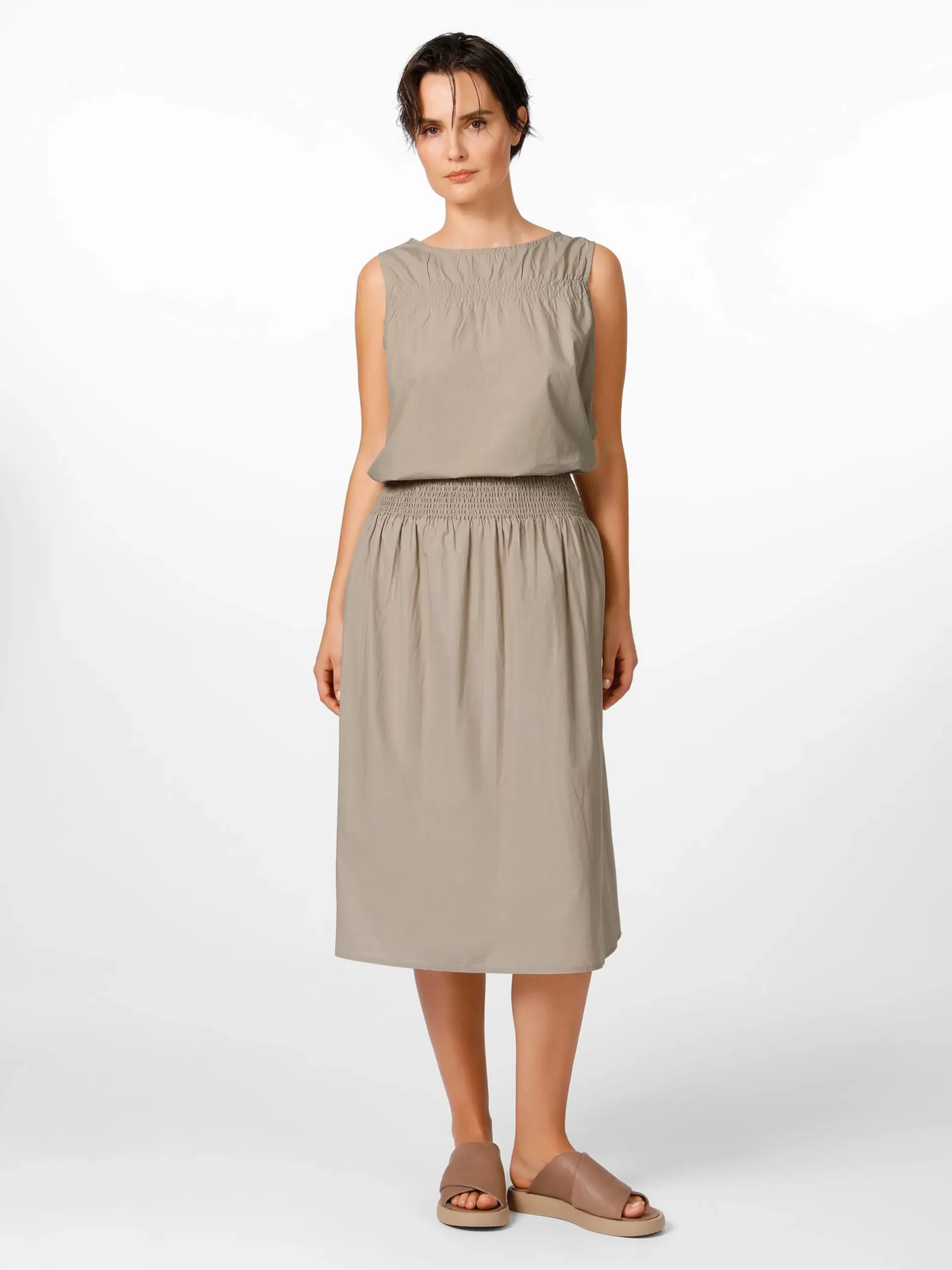 Damen-Midirock breiter Bund, Sand