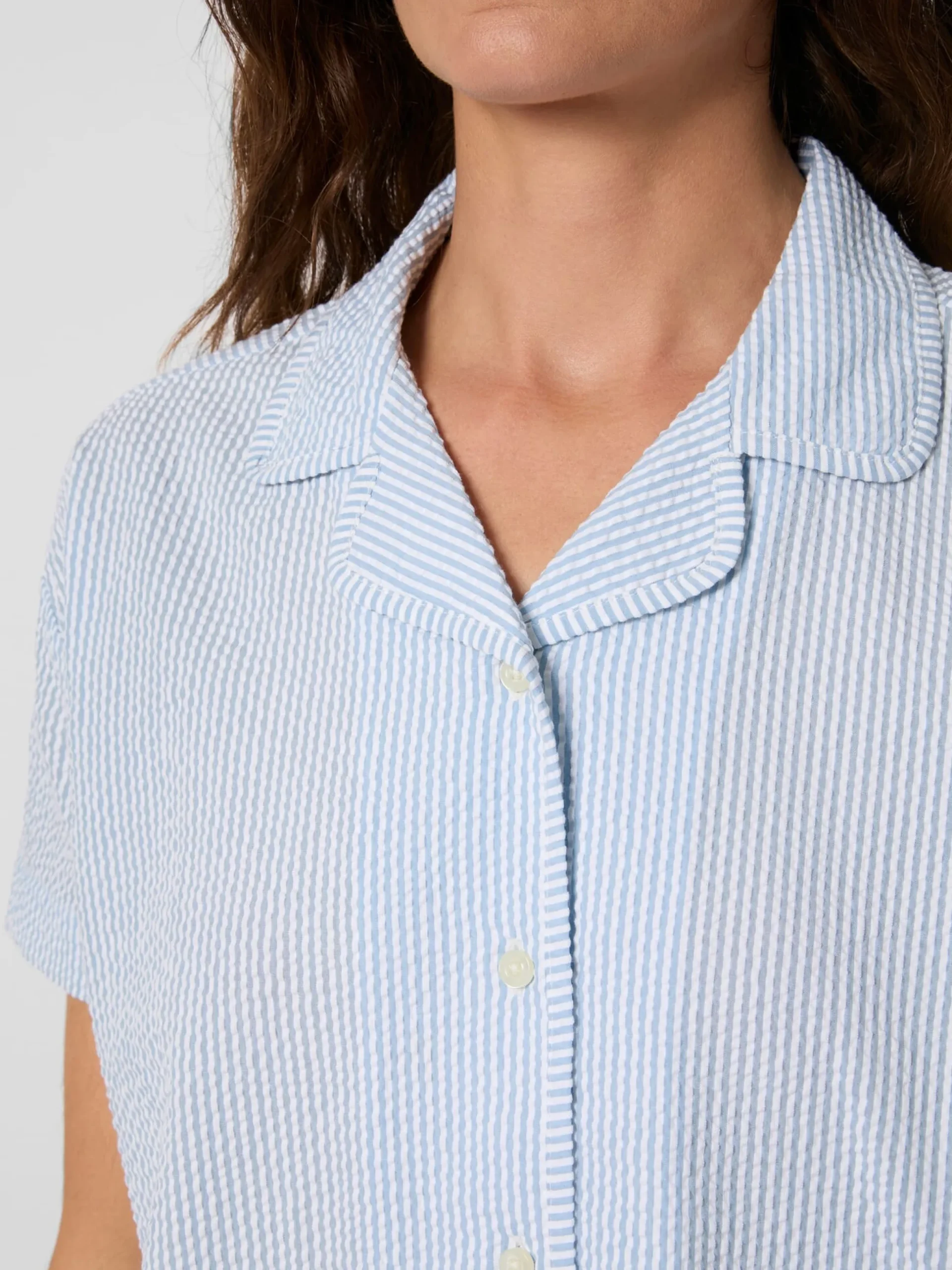 Damen-Pyjamashirt Seersucker