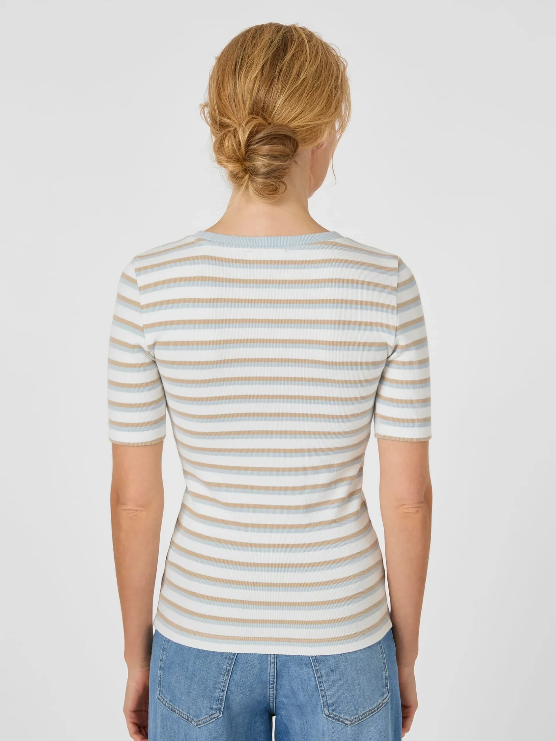 Damen-Rippenshirt gestreift