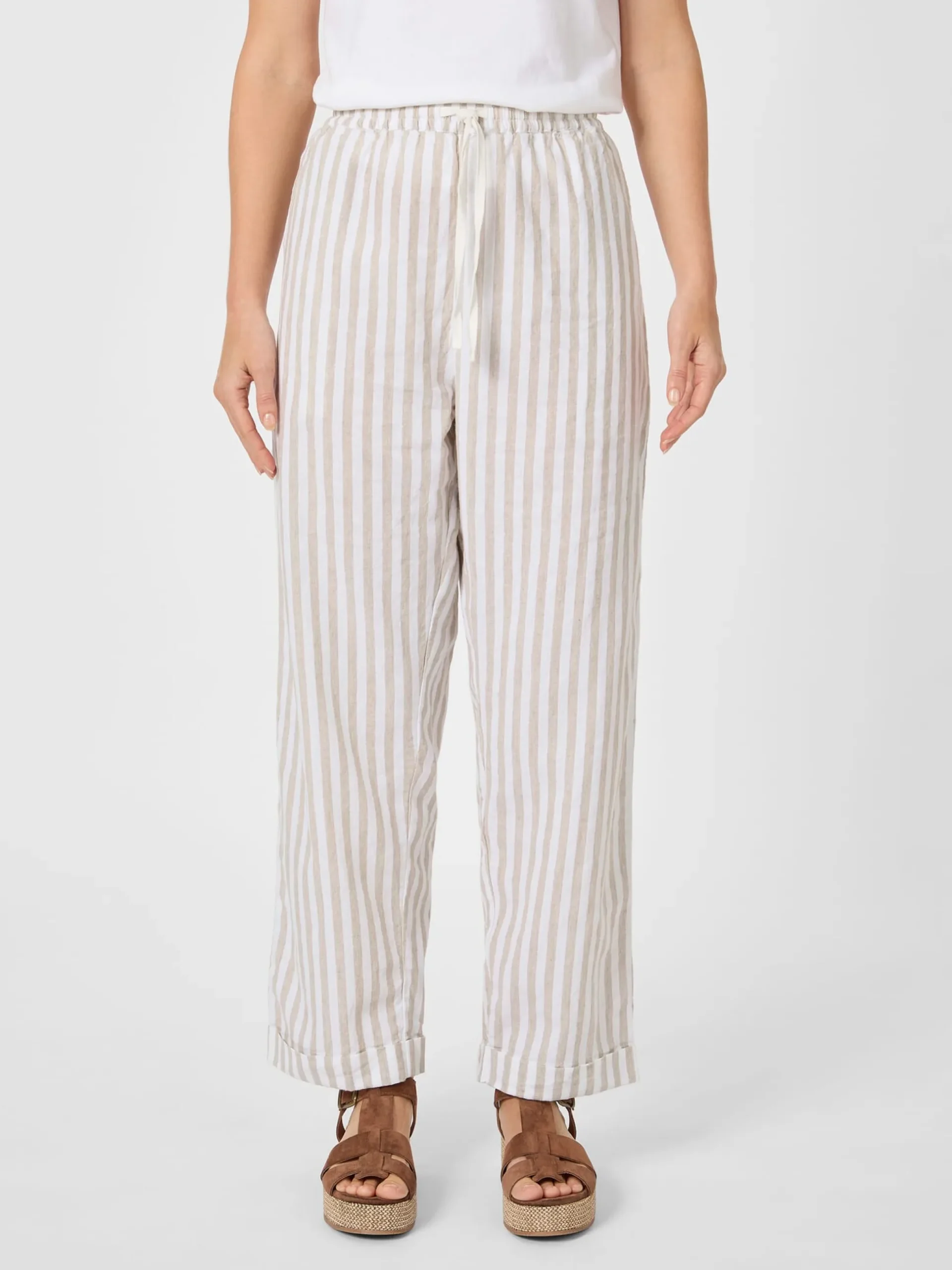 Damen-Stoffhose gestreift