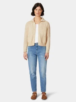 Damen-Strickjacke mit Kragen