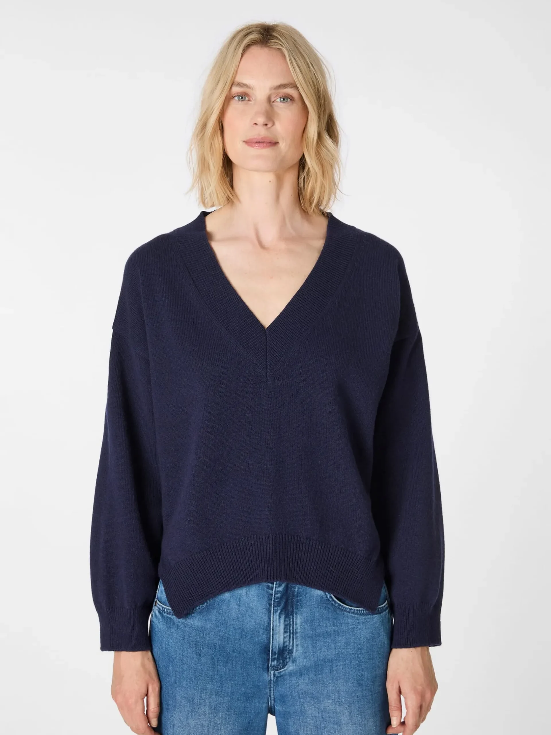 Damen-Strickpullover V-Ausschnitt