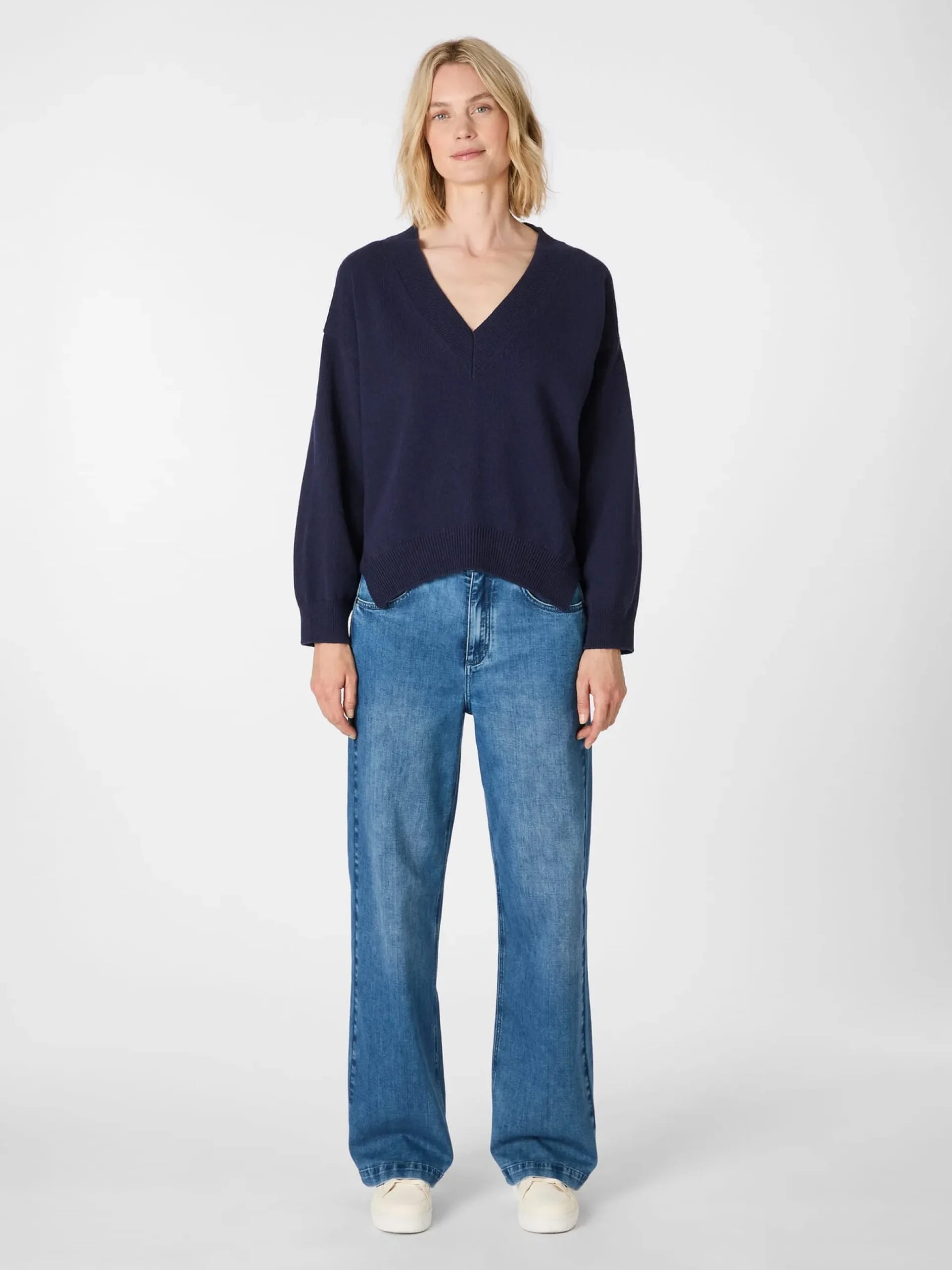 Damen-Strickpullover V-Ausschnitt