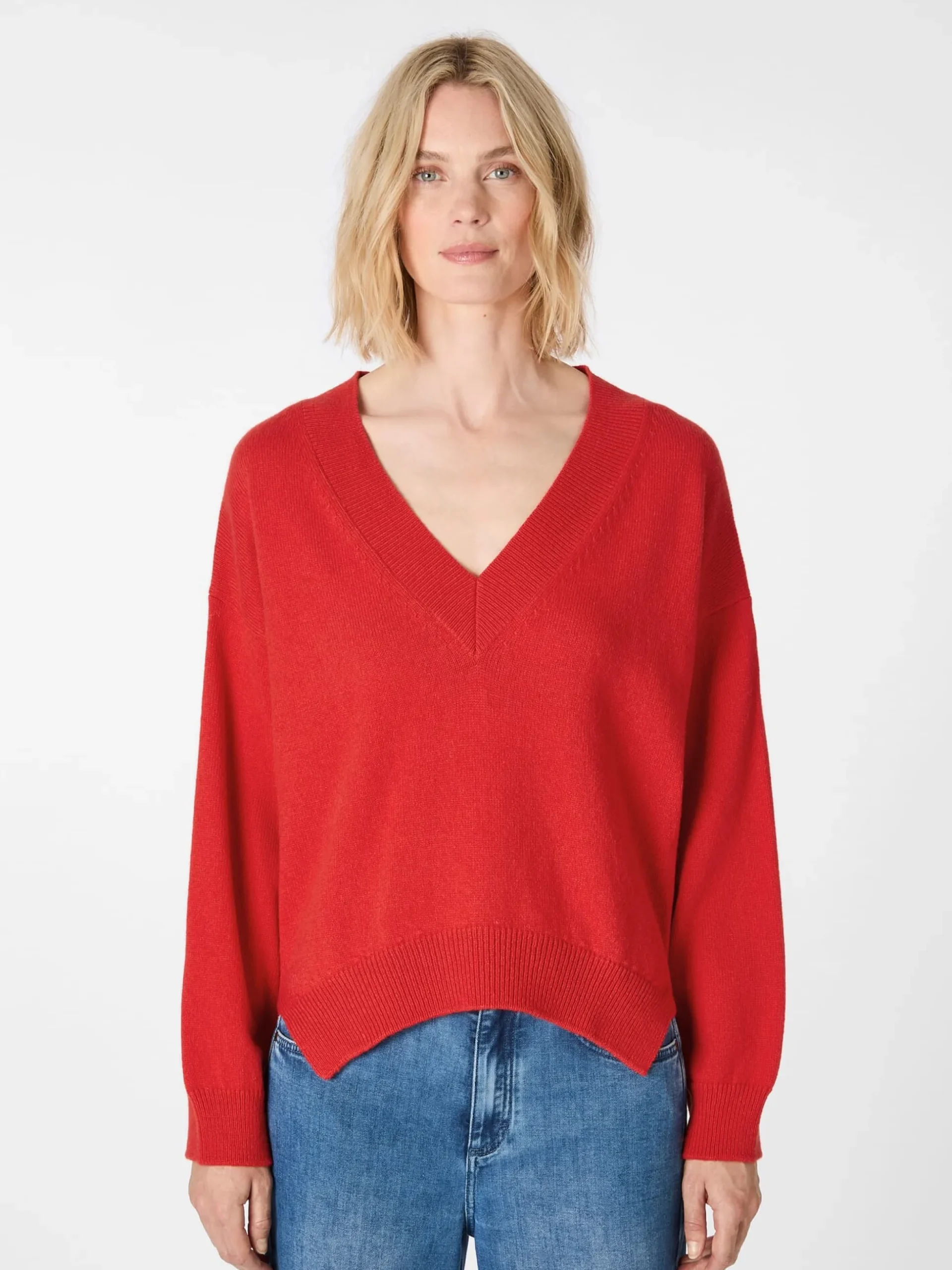 Damen-Strickpullover V-Ausschnitt