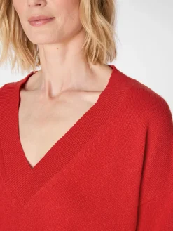Damen-Strickpullover V-Ausschnitt