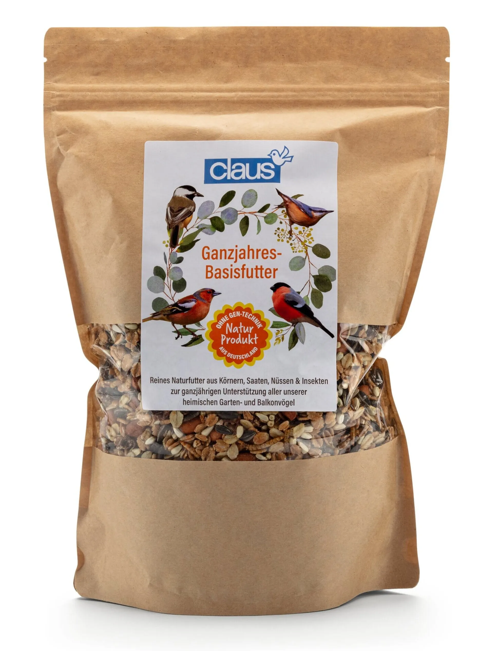 Ganzjahres-Basisfutter für Gartenvögel
