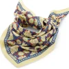 Halstuch N°680 floral, Natur-Blau-Rot