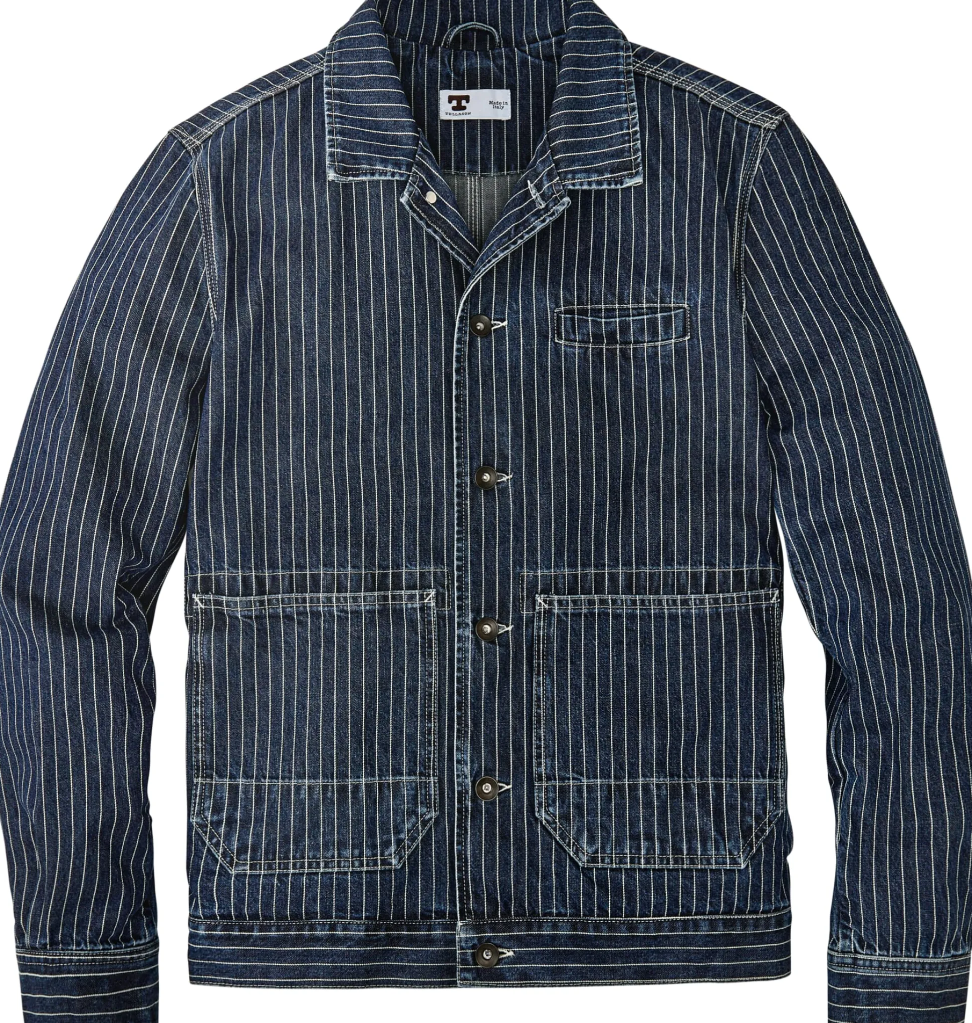 Herren-Hemdjacke gestreift