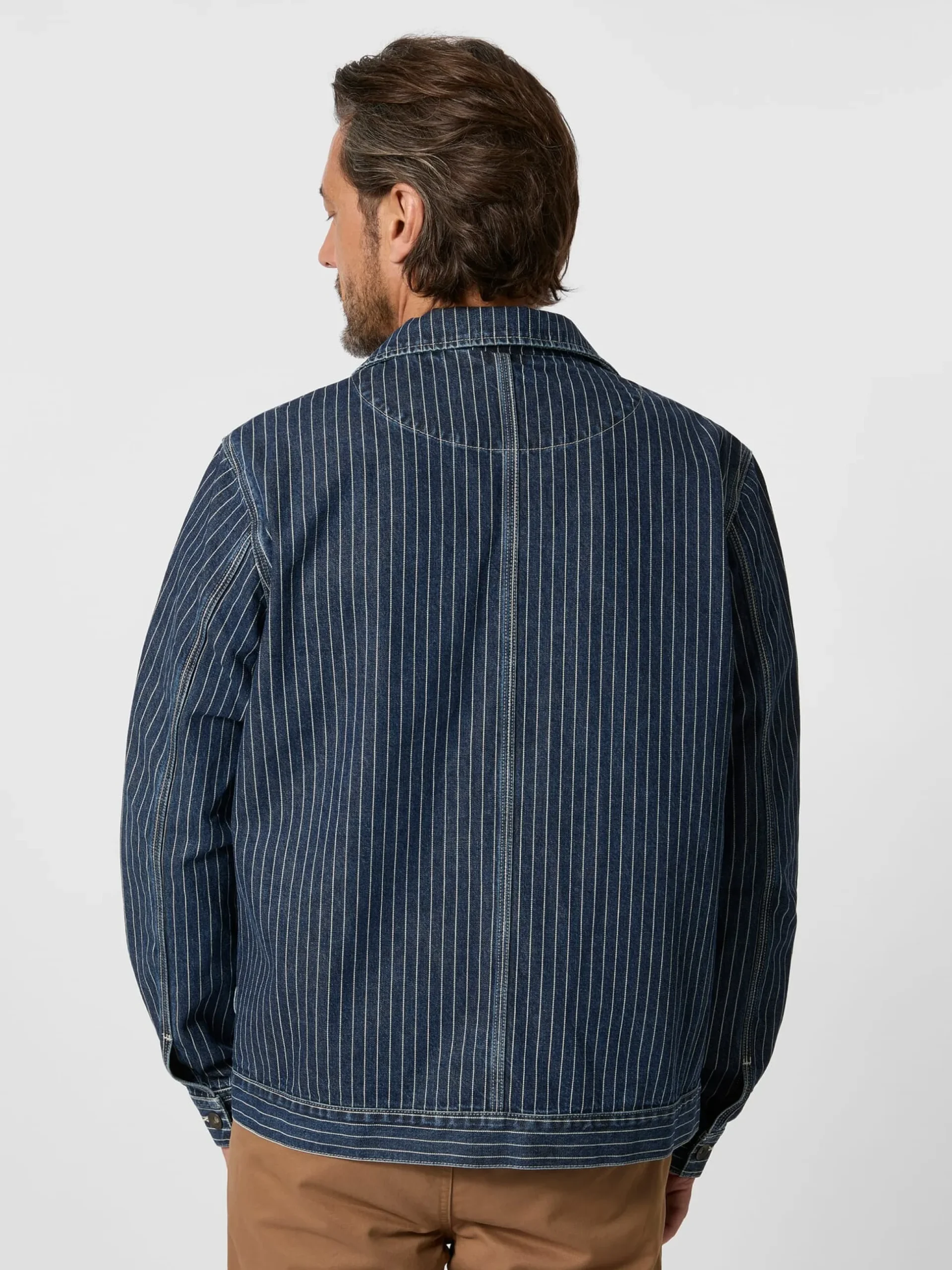 Herren-Hemdjacke gestreift