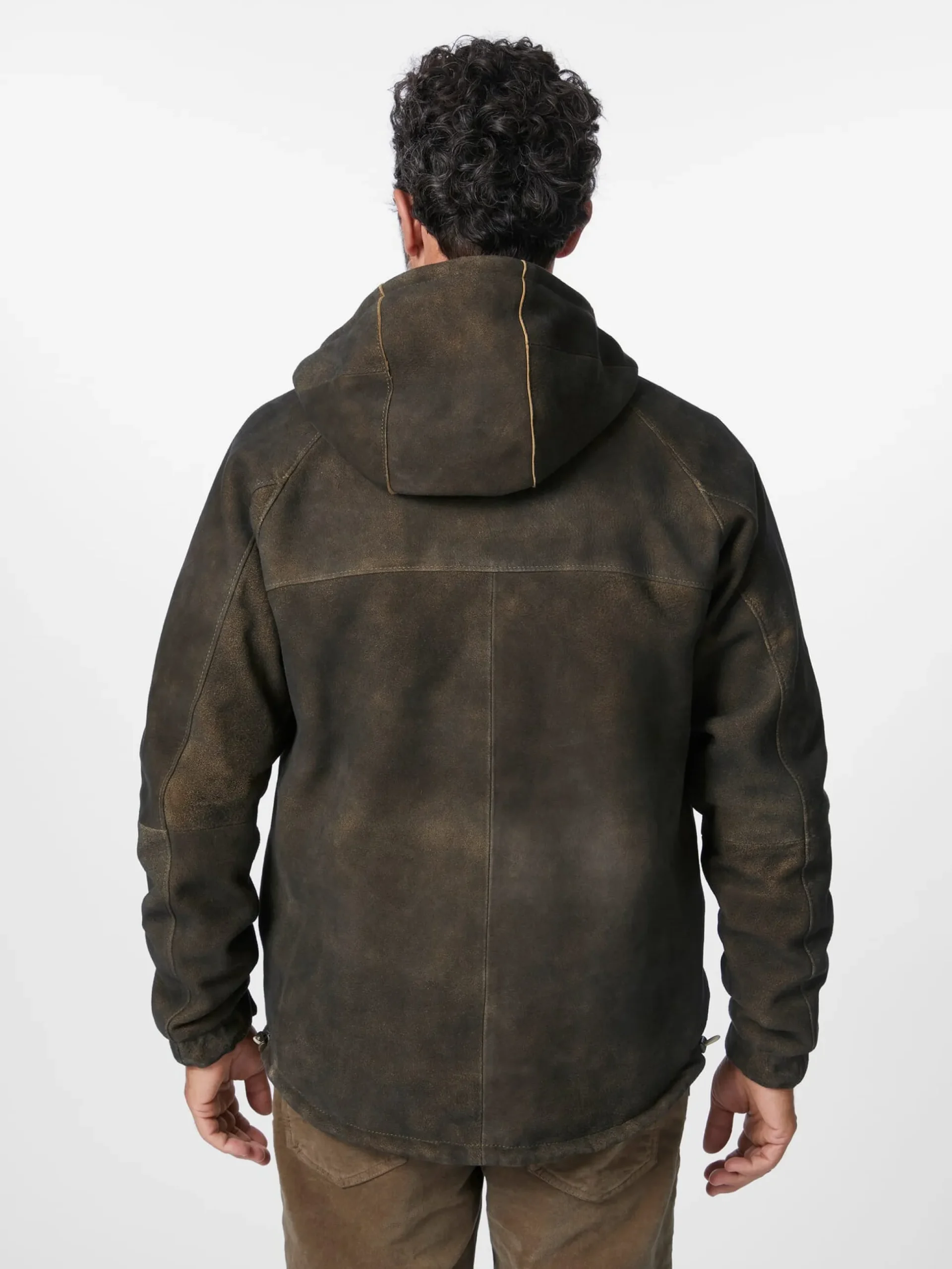 Herren-Kapuzenjacke Bockvelours