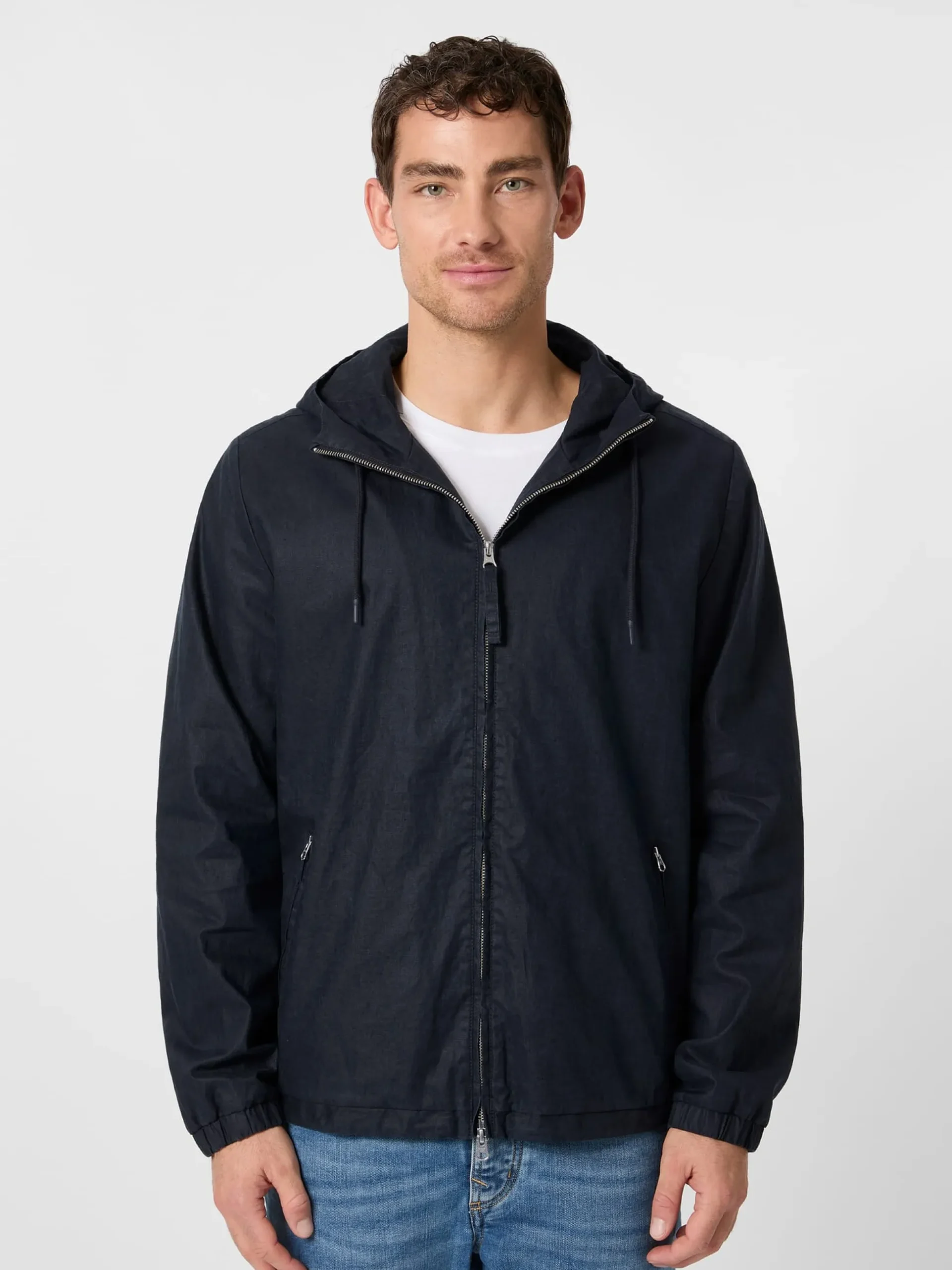 Herren-Kapuzenjacke Leinen