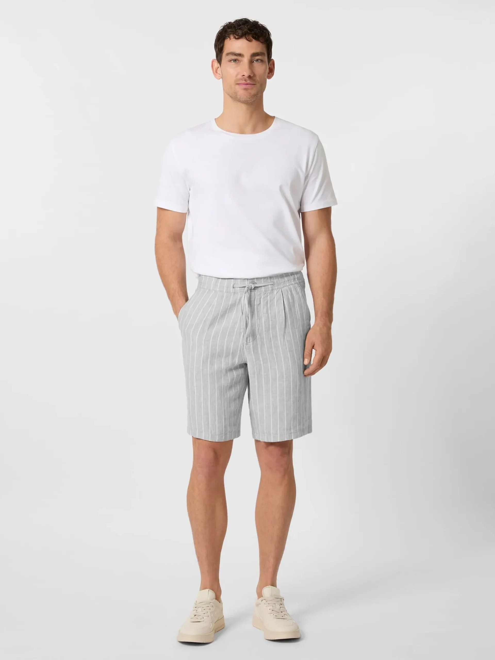 Herrenshorts Leinen gestreift