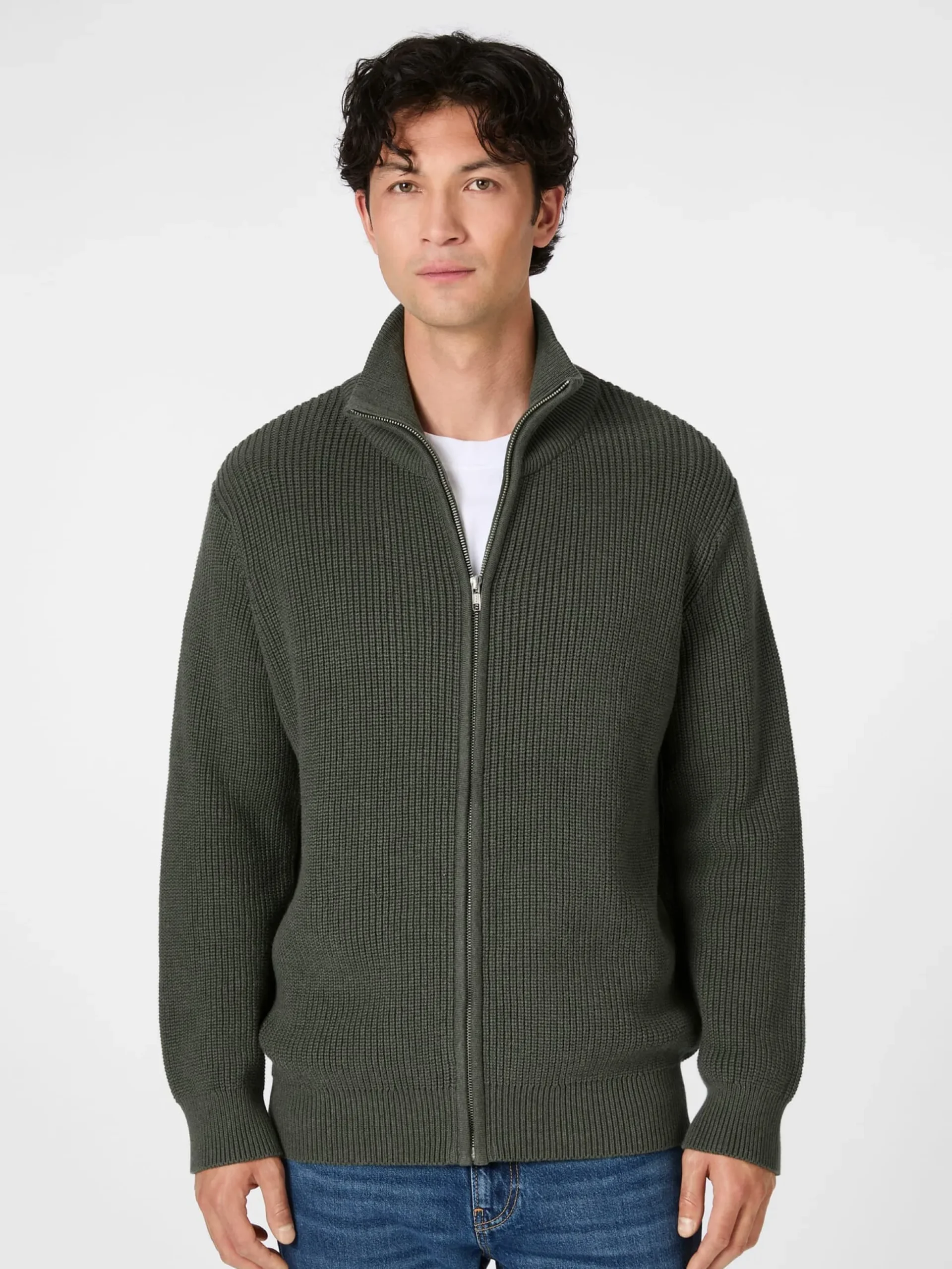 Herren-Strickjacke mit Zip