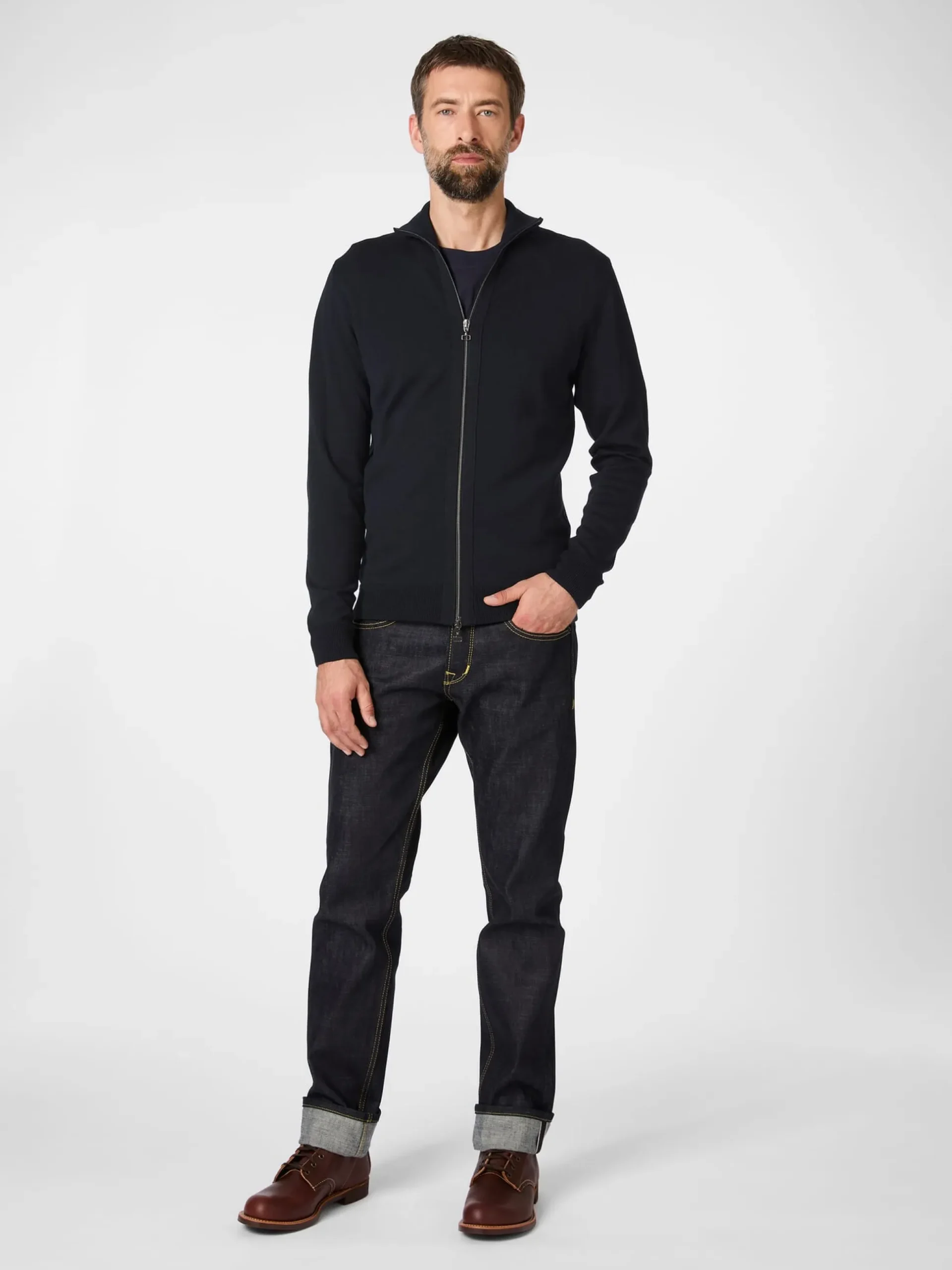 Herren-Strickjacke mit Zip
