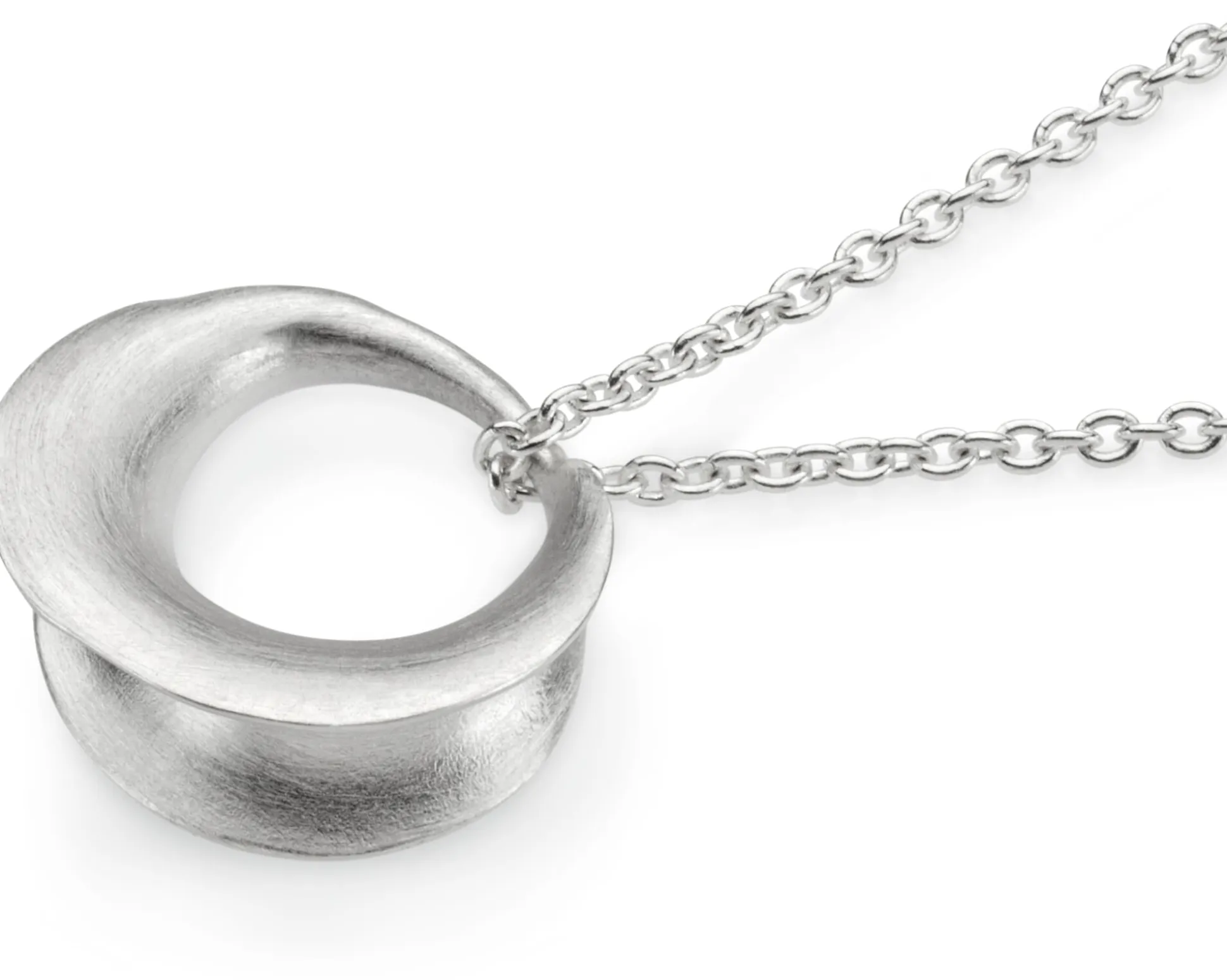 Kette mit Anhänger matt, Silber