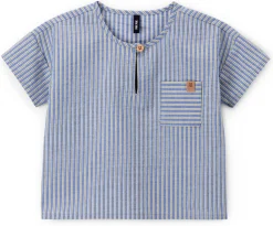 Kinder-Kurzarmshirt Baumwolle gestreift