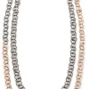 Lange Kette Hammerschlag, Roségold-Oxid