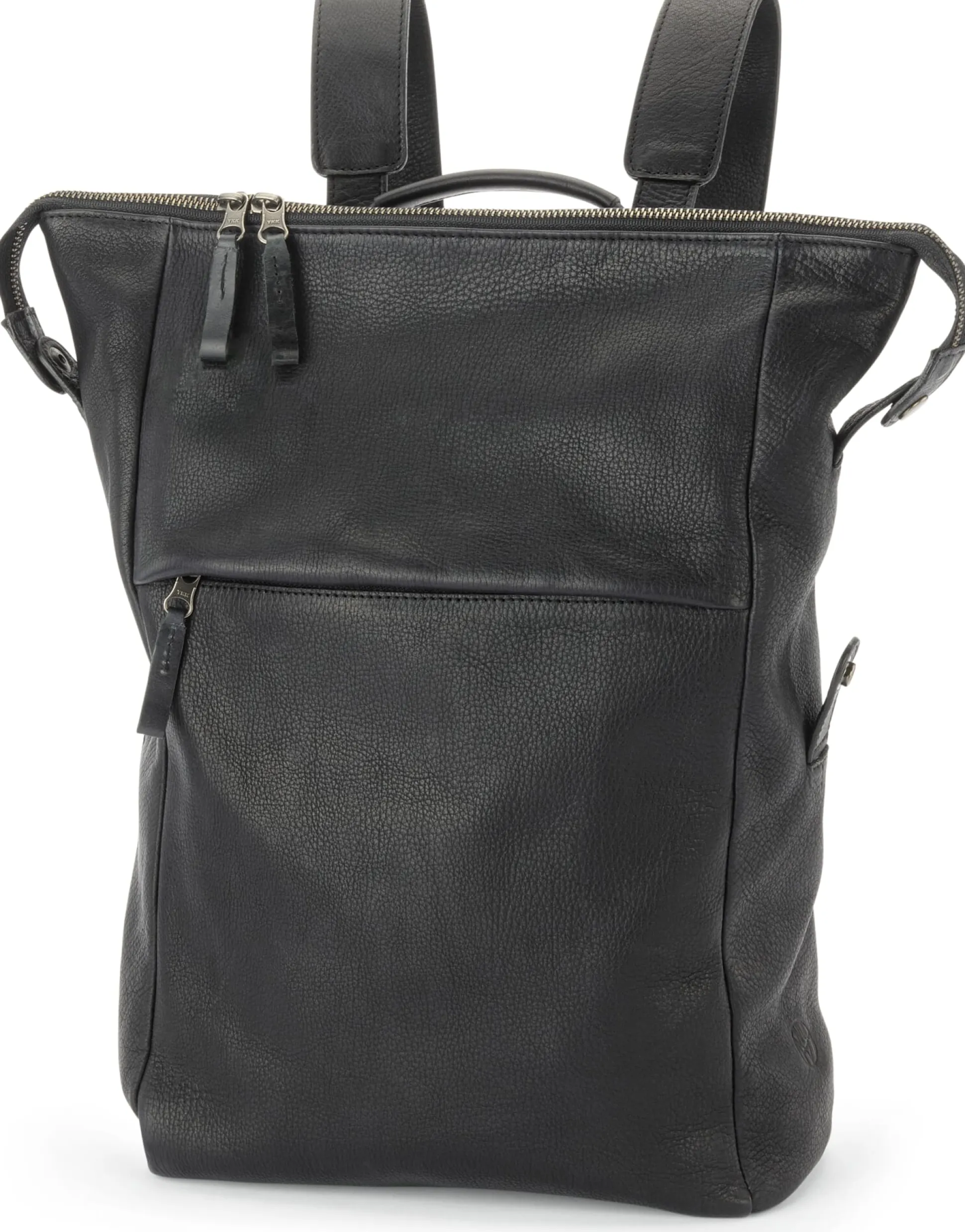 Laptop-Lederrucksack, schwarz