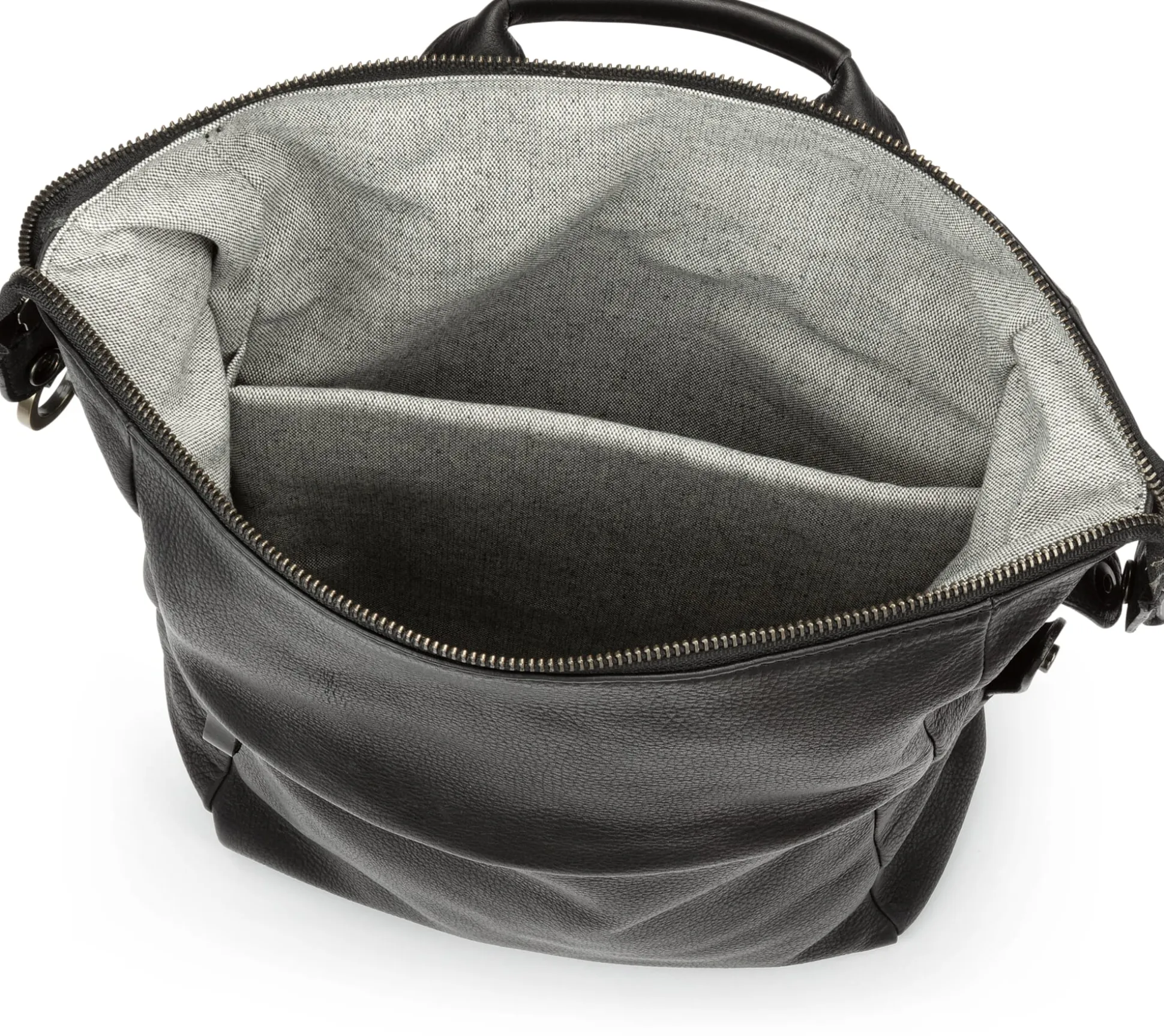 Laptop-Lederrucksack, schwarz