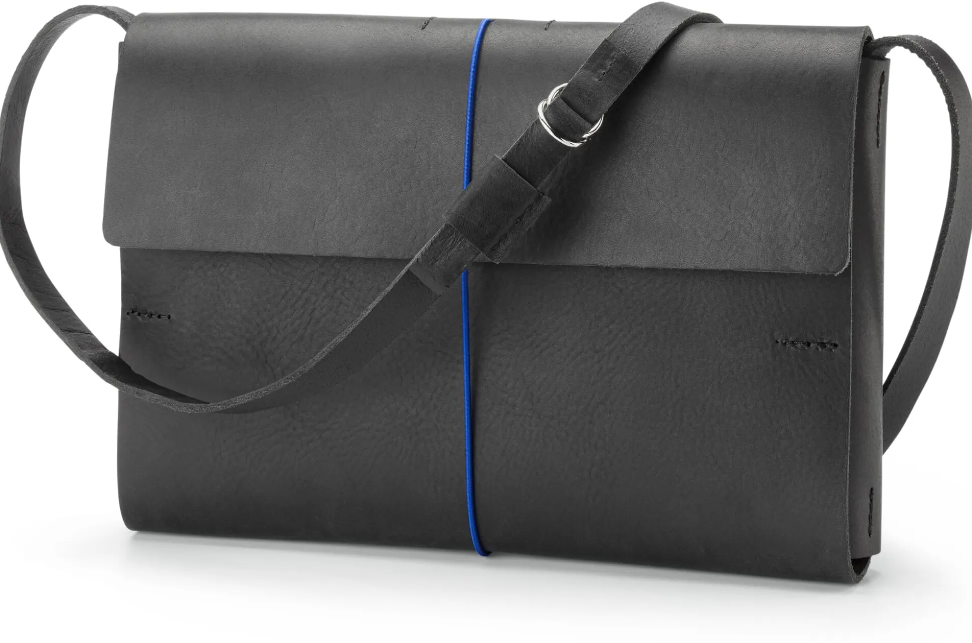 Leder-Umhängetasche klein, schwarz