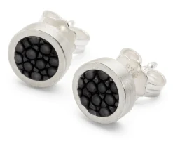 Ohrstecker Silber-Rochenleder