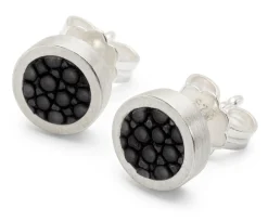 Ohrstecker Silber-Rochenleder
