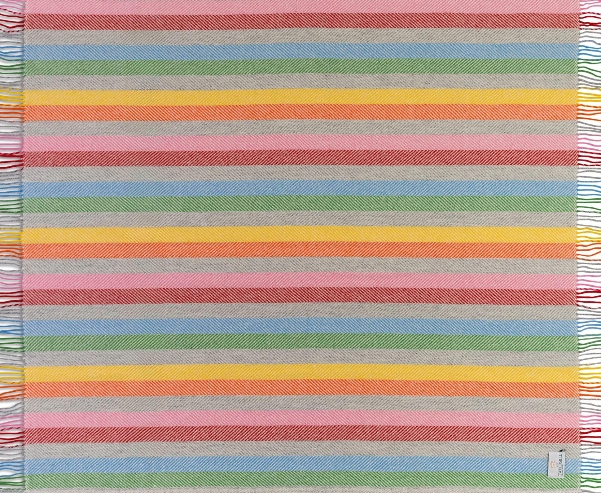 Schurwolldecke bunt gestreift