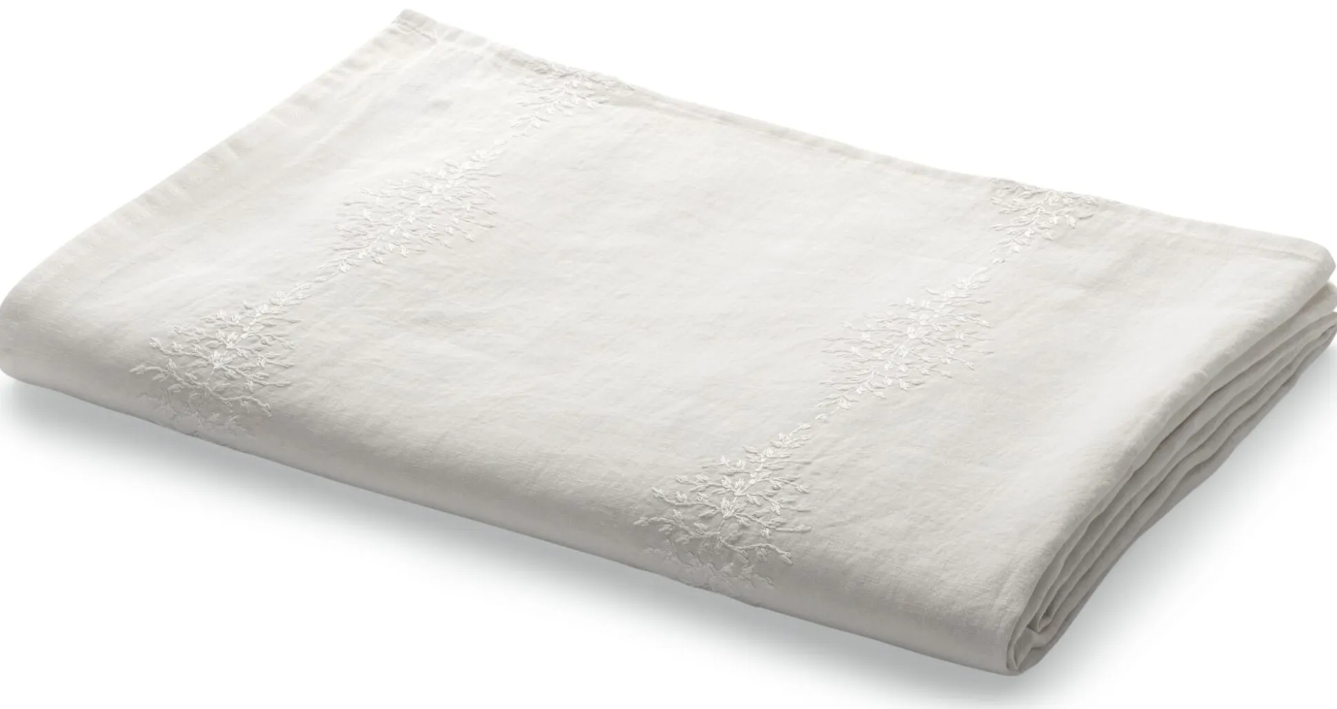 Tischdecke Leinen Blätterranke