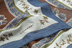 Unisex-Halstuch floral N° 796, Blau-Braun