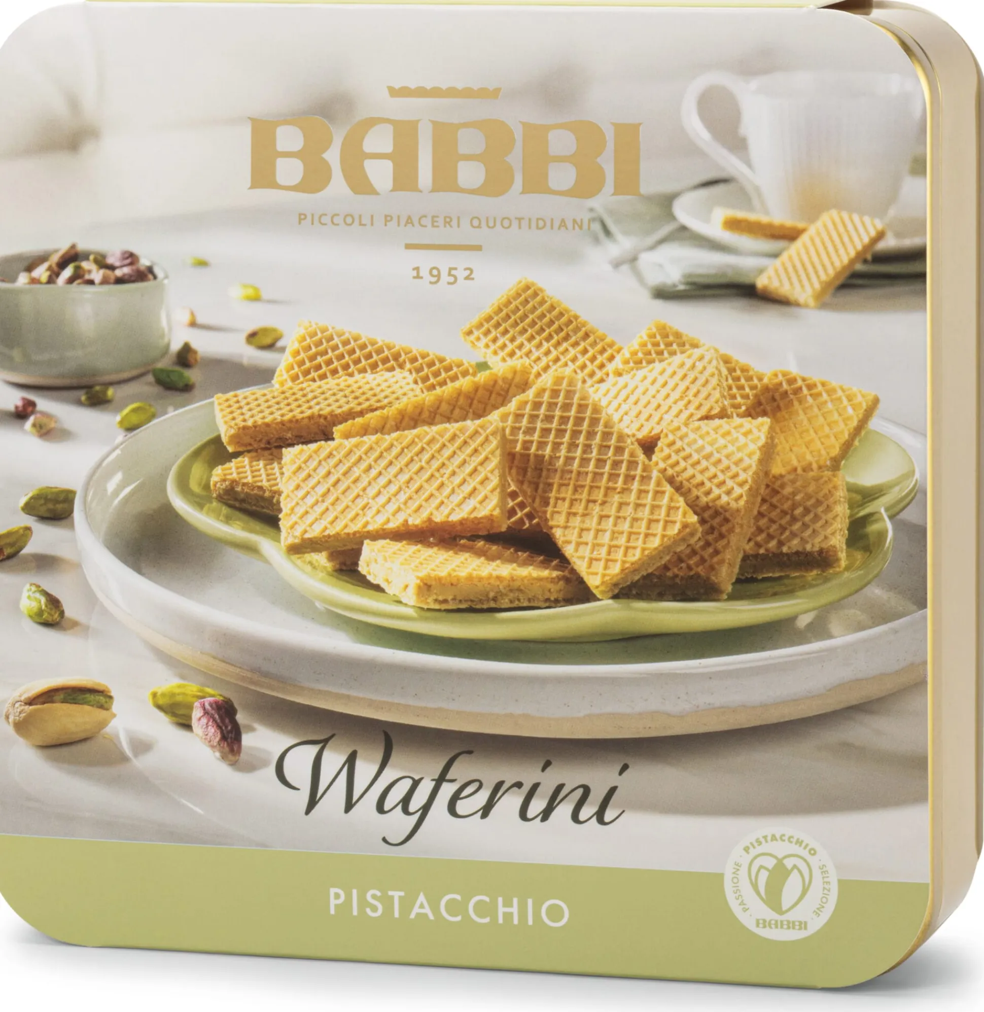 Waffelgebäck mit Pistaziencreme
