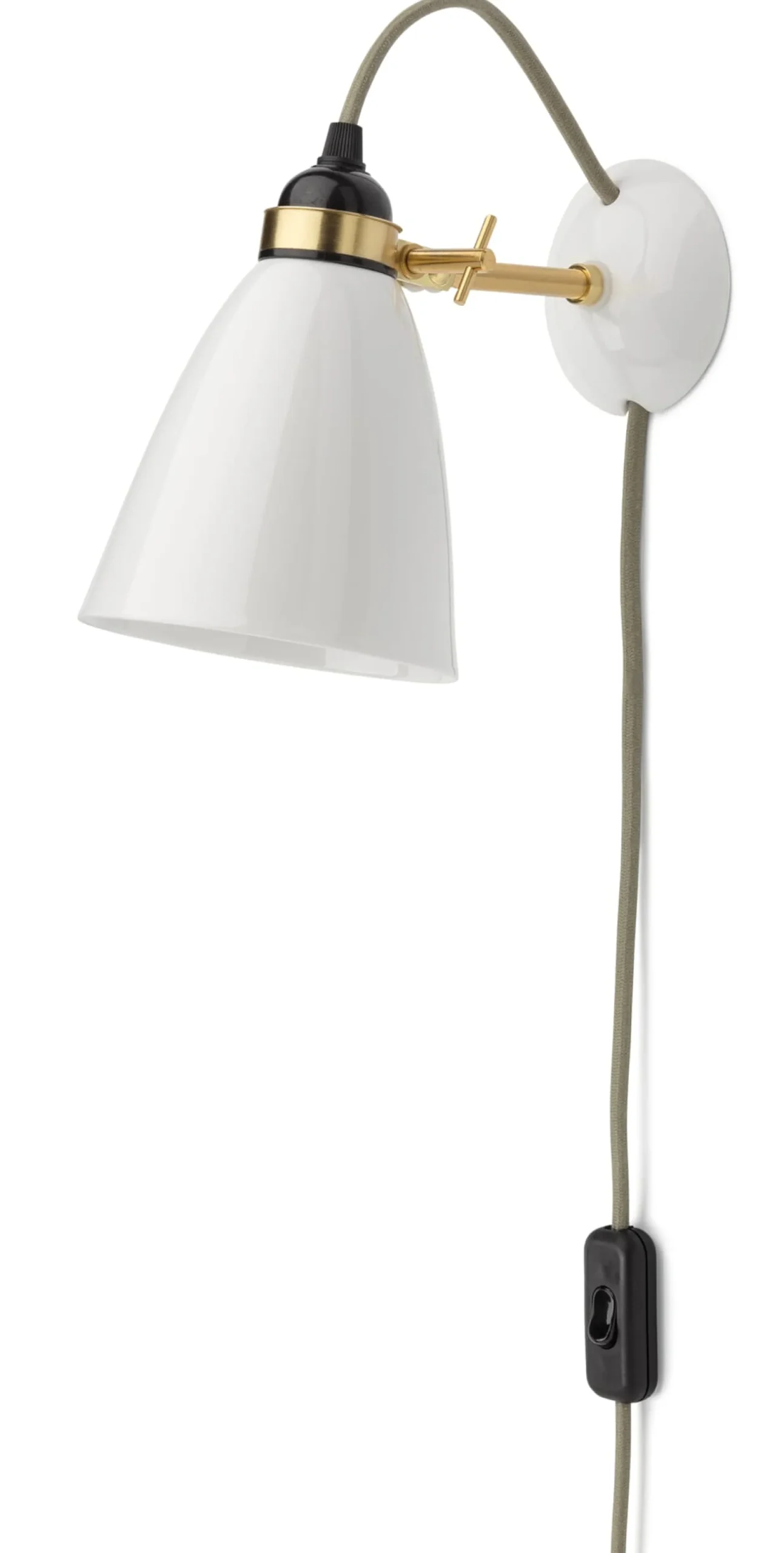 Wandleuchte Bone China Messing