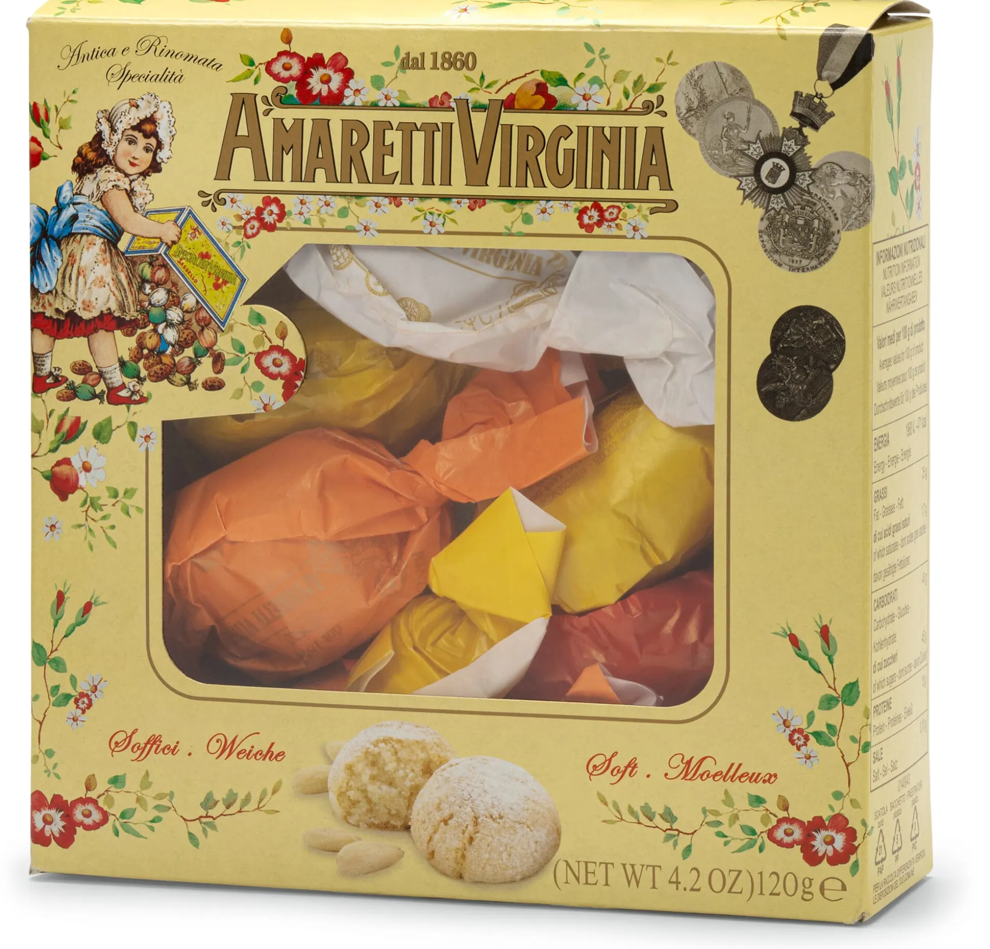 Weiche Mandelamaretti Kartonbox